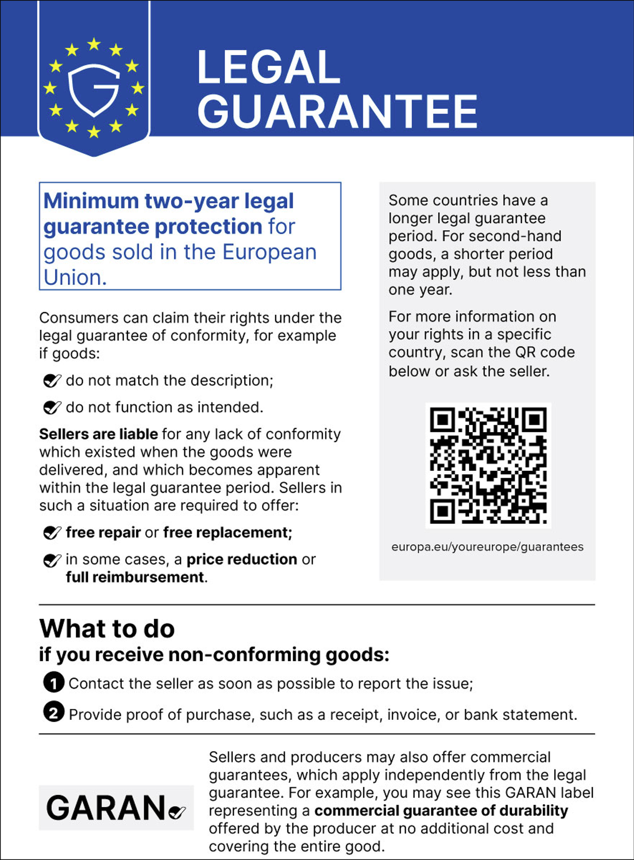 Legal Guarantee
